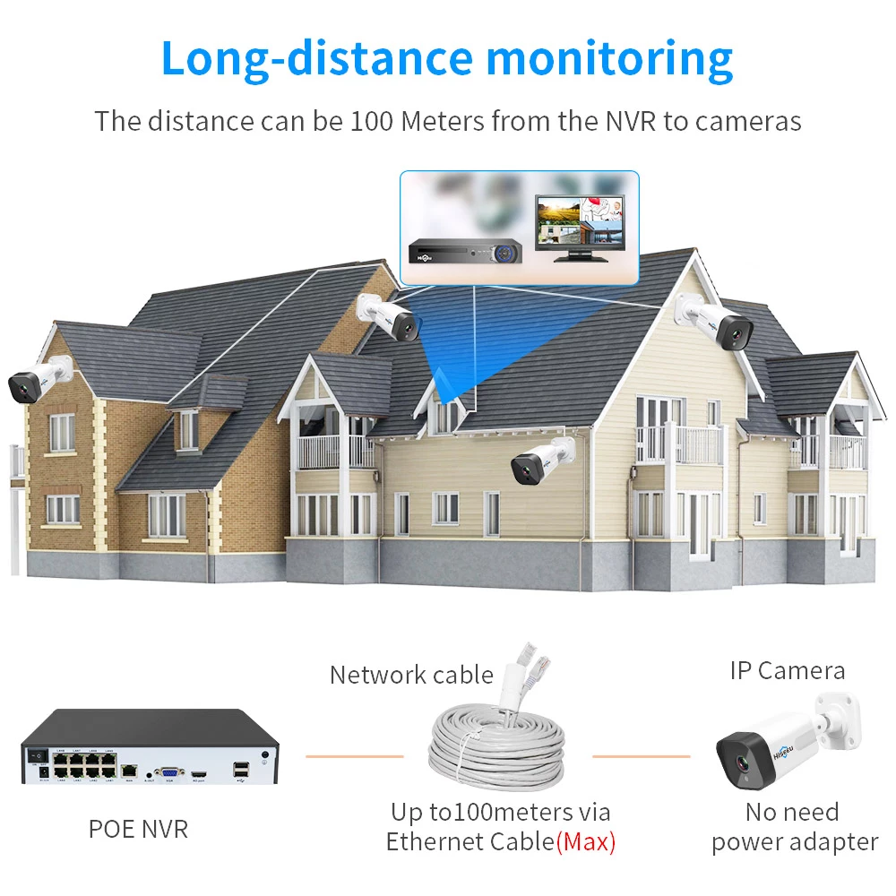 Hiseeu IP POE 3MP CCTV Security Surveillance Camera System Kit Set Outdoor AI Camera Two Way Audio NVR Video Recorder 6 Hiseeu IP POE 3MP CCTV Security Surveillance Camera System Kit Set Outdoor AI Camera Two Way Audio NVR Video Recorder - Image 4