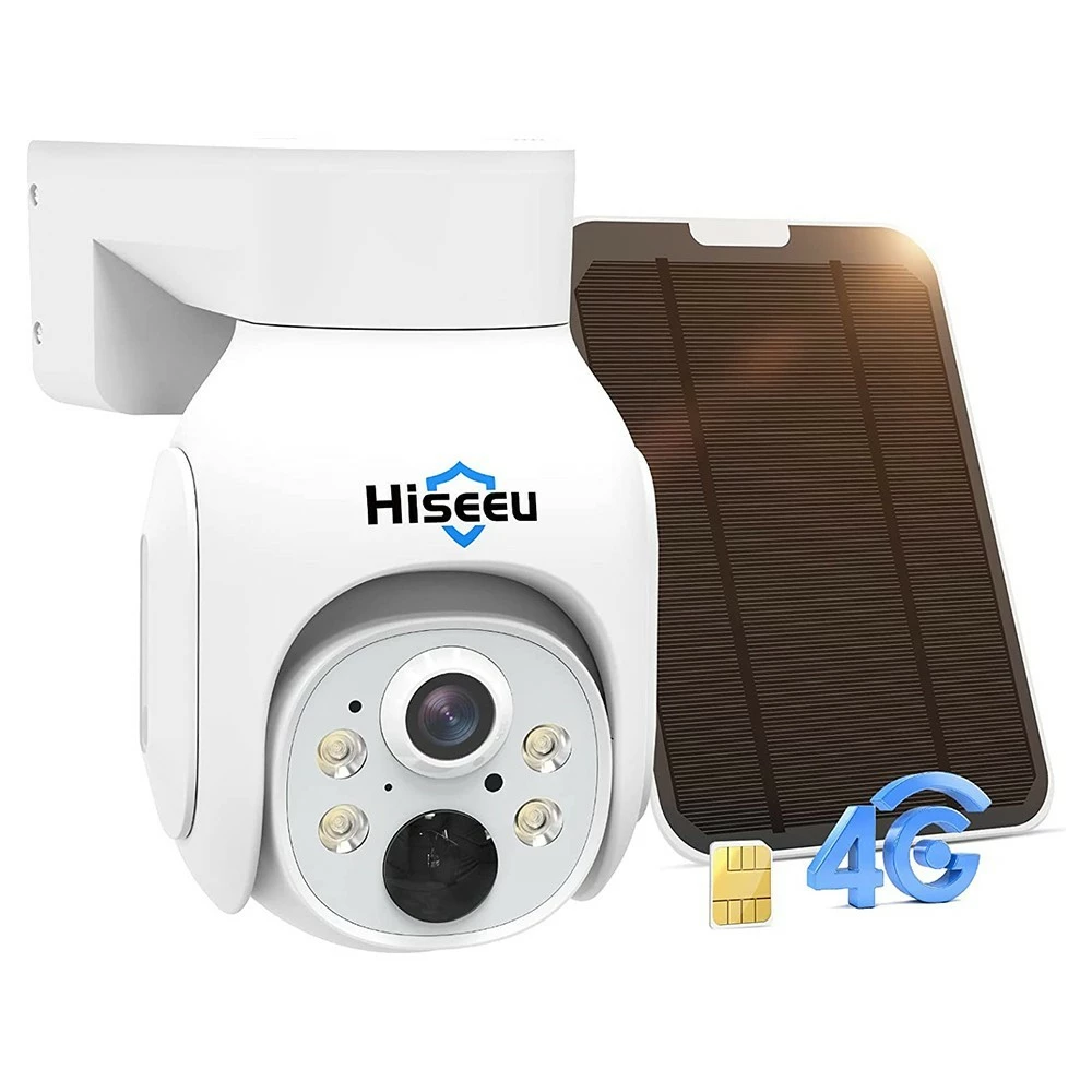 Hiseeu TDA73E WiFi Free 4G LTE Security Camera, 3MP Solar Powered Wireless Camera, 360 Degree Viewing, IP66 Waterproof, PIR Motion Sensor, Color Night Vision, 2-Way Talk, With SIM Card 3 Hiseeu TDA73E WiFi Free 4G LTE Security Camera, 3MP Solar Powered Wireless Camera, 360 Degree Viewing, IP66 Waterproof, PIR Motion Sensor, Color Night Vision, 2-Way Talk, With SIM Card