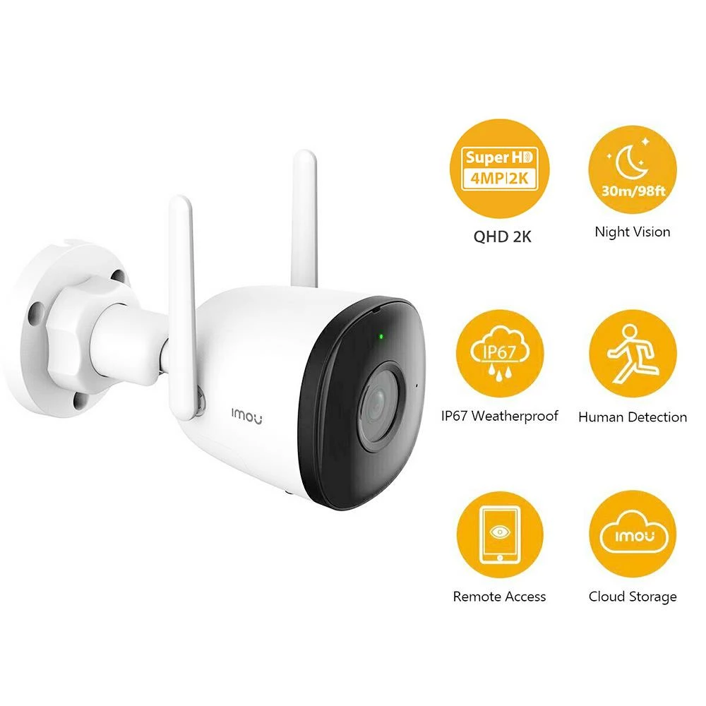 IMOU Bullet 2C 4MP Wi-Fi Camera Dual Antenna Outdoor Night Vision IP67 Weatherproof Audio Recording AI Human Detect 4 IMOU Bullet 2C 4MP Wi-Fi Camera Dual Antenna Outdoor Night Vision IP67 Weatherproof Audio Recording AI Human Detect - Image 2