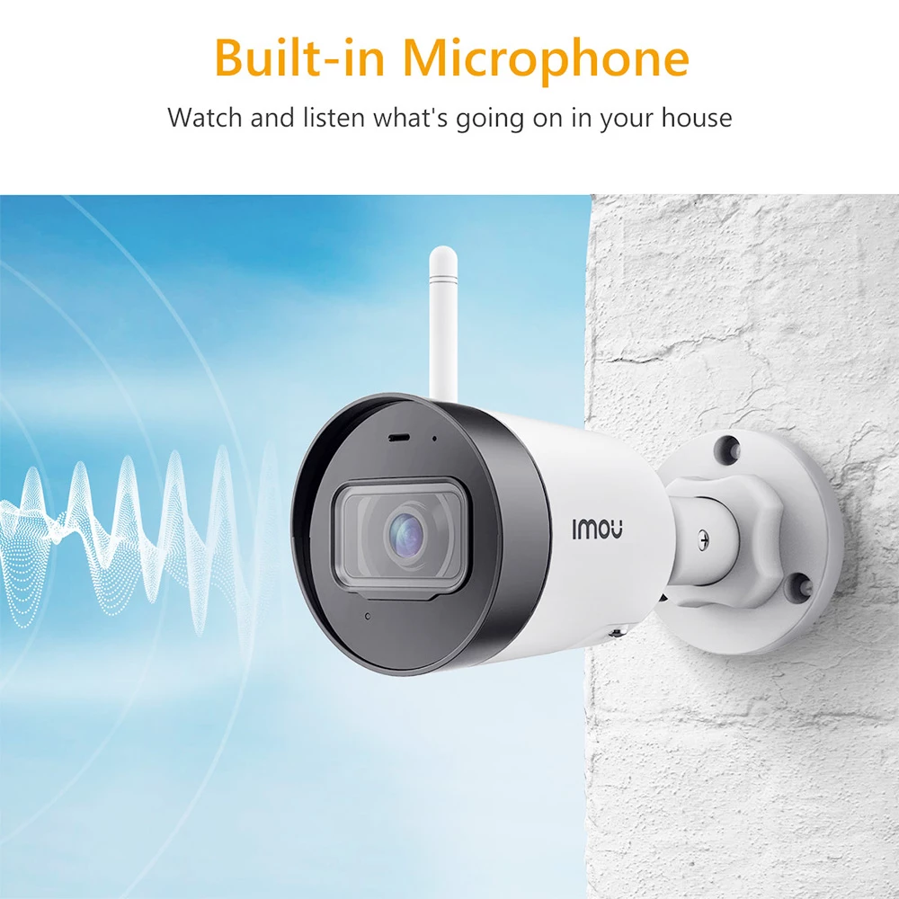 IMOU Bullet Lite Video Monitor IP67 Weatherproof Outdoor Camera Built-in Micro Alarm Night Vision Wifi IP Camera 6 IMOU Bullet Lite Video Monitor IP67 Weatherproof Outdoor Camera Built-in Micro Alarm Night Vision Wifi IP Camera - Image 4