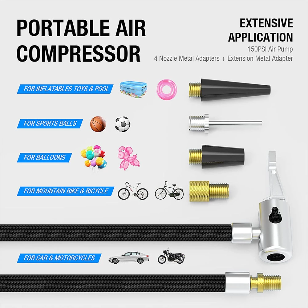 JF.EGWO 3000Amp Car Jump Starter With Air Compressor, 24000mAh 12V Auto Battery Booster, 150PSI Tire Inflator - JP Plug 7 JF.EGWO 3000Amp Car Jump Starter With Air Compressor, 24000mAh 12V Auto Battery Booster, 150PSI Tire Inflator - JP Plug - Image 5