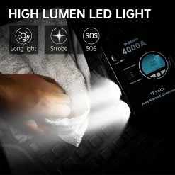 JF.EGWO 4000Amp Car Jump Starter With Air Compressor, 12V Safe Lithium Auto Battery Booster, 150 PSI Air Pump - US Plug -IMOU Sales JF EGWO 4000Amp Car Jump Starter with Air Compressor US Plug 506547 5