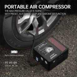JF.EGWO 6000Amp Car Jump Starter With Air Compressor, 12V Safe Lithium Auto Battery Booster, 150 PSI Air Pump - EU Plug -IMOU Sales JF EGWO 6000Amp Car Jump Starter with Air Compressor EU Plug 506550 3