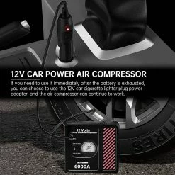 JF.EGWO 6000Amp Car Jump Starter With Air Compressor, 12V Safe Lithium Auto Battery Booster, 150 PSI Air Pump - JP Plug -IMOU Sales JF EGWO 6000Amp Car Jump Starter with Air Compressor JP Plug 506553 4