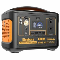 Kingboss 600W Portable Power Station, 568WH 153600mAh Outdoor Solar Generator With QC3.0/AC/USB DC/USB-C Output - Orange -IMOU Sales Kingboss 600W Portable Power Station Orange 515939 1