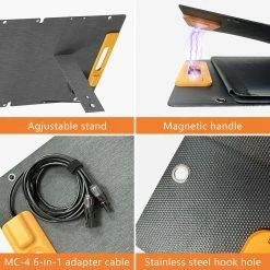 NECESPOW 120W Foldable Lightweight Solar Panel, Monocrystalline Solar Cells, 21% Highly Efficient Conversion, IP65 Waterproof -IMOU Sales NECESPOW 120W Foldable Lightweight Solar Panel 518930 4