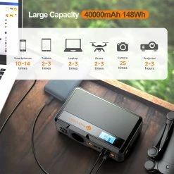 NOVOO MiniGo 100W Portable Power Station, 148Wh/40000mAh Laptop Mobile Charger Power Supply, PD 60W Fast Charging, LED Light -IMOU Sales NOVOO MiniGo 148Wh Power Station 517175 3