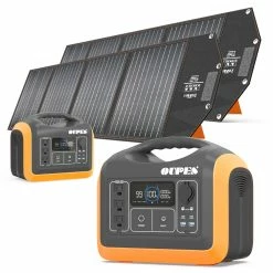 OUPES 1200W 992Wh Portable Power Station + 2 X 18V 100W Solar Panel Solar Generator Home Kit