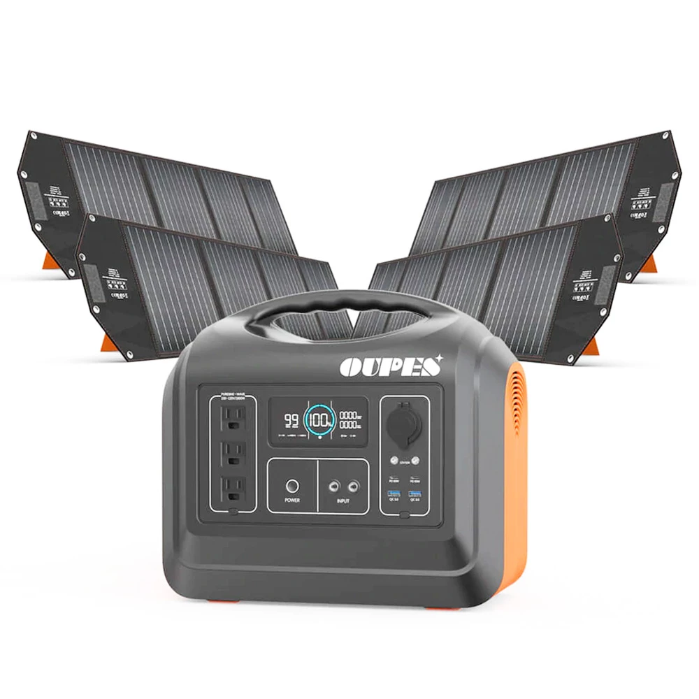 OUPES 1800W 1488Wh Portable Power Station + 4Pcs 18V 100W Solar Panel Solar Generator Home Kit 3 OUPES 1800W 1488Wh Portable Power Station + 4Pcs 18V 100W Solar Panel Solar Generator Home Kit
