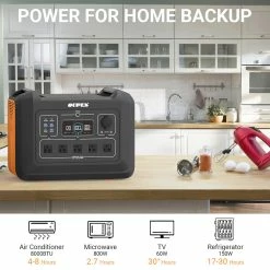 OUPES 2400W 2232Wh Portable Power Station + 4Pcs 240W Foldable Solar Panels Outdoor Power Supply Kit - US Plug -IMOU Sales OUPES 2400W Portable Power Station 240W Solar Panels US Plug 516973 4