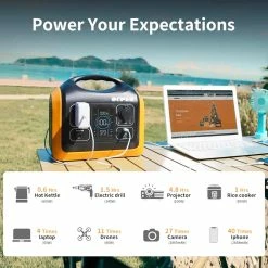 OUPES 600W 595Wh Portable Power Station, LiFePO4 Battery Solar Generator, PD 60W Fast Charging, LED Light -IMOU Sales OUPES Portable Power Station 600W 592Wh Solar Generator 492959 3
