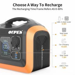 OUPES 600W 595Wh Portable Power Station, LiFePO4 Battery Solar Generator, PD 60W Fast Charging, LED Light -IMOU Sales OUPES Portable Power Station 600W 592Wh Solar Generator 492959 4