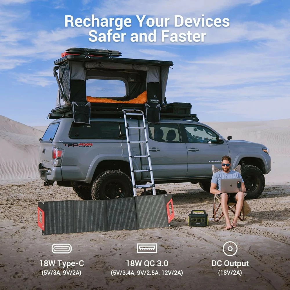 ROCKPALS RP083 120W Portable Foldable Solar Panel, 23.5% High Efficiency, IP65 Waterproof, Support Parallel 6 ROCKPALS RP083 120W Portable Foldable Solar Panel, 23.5% High Efficiency, IP65 Waterproof, Support Parallel - Image 4