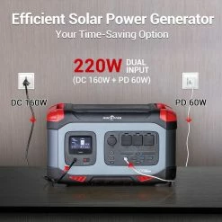 ROCKPALS Rockpower 1300W Portable Power Station, 1254.4Wh Solar Generator, 220W Fast Charging, Pure Sine Wave, MPPT Solar Controller -IMOU Sales ROCKPALS Rockpower 1300W Power Station US Plug 514039 3