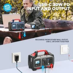 ROCKPALS Rockpower 300W Portable Power Station, 280Wh Solar Generator, 110V Pure Sine Wave, Built-in MPPT Solar Controller -IMOU Sales ROCKPALS Rockpower 300W Power Station US Plug 514035 2