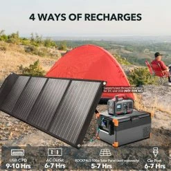 ROCKPALS Rockpower 300W Portable Power Station, 280Wh Solar Generator, 110V Pure Sine Wave, Built-in MPPT Solar Controller -IMOU Sales ROCKPALS Rockpower 300W Power Station US Plug 514035 3