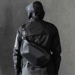 Tracker TAJEZZO POLY Polyhedron Crossbody Bag Outdoor Hiking Riding - Black -IMOU Sales Tracker TAJEZZO POLY Polyhedron Crossbody Bag Black 900857