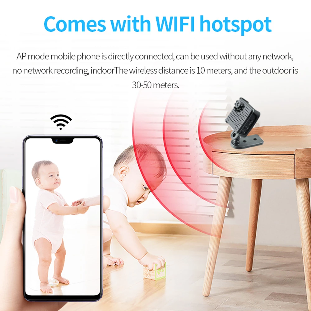 W18 1080P HD WiFi Mini Surveillance Camera, 1000mAh Infrared Night Vision Camera, 150 Degree Wide Angle Motion Detection 5 W18 1080P HD WiFi Mini Surveillance Camera, 1000mAh Infrared Night Vision Camera, 150 Degree Wide Angle Motion Detection - Image 4