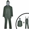 Waterproof Heavy-duty 2-piece Rain Suit With Hood Green L -IMOU Sales Waterproof Heavy duty 2 piece Rain Suit with Hood Green L 515248 0