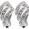 Rigant 18K RGP Alloy Crystal Decoration Clip-on Earrings - White Gold -IMOU Sales alloy crystal decoration clip on earrings 1571986218926