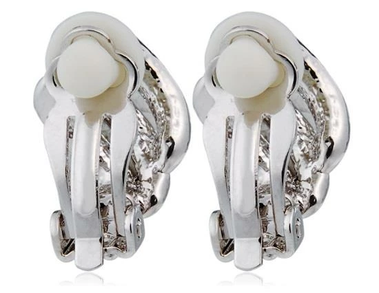 Rigant 18K RGP Alloy Crystal Decoration Clip-on Earrings - White Gold 4 Rigant 18K RGP Alloy Crystal Decoration Clip-on Earrings - White Gold - Image 2