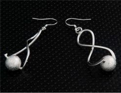 Silver Plated Cupronickel Alloy Infinity Ball Earrings - Silver -IMOU Sales ball earrings 1571986587203