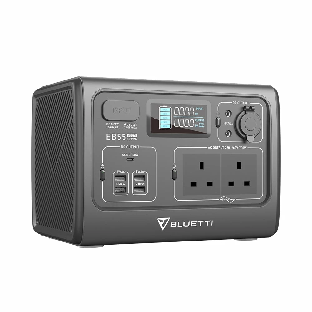 BLUETTI EB55 Portable Power Station 700W/537Wh Solar Generator - Black 3 BLUETTI EB55 Portable Power Station 700W/537Wh Solar Generator - Black
