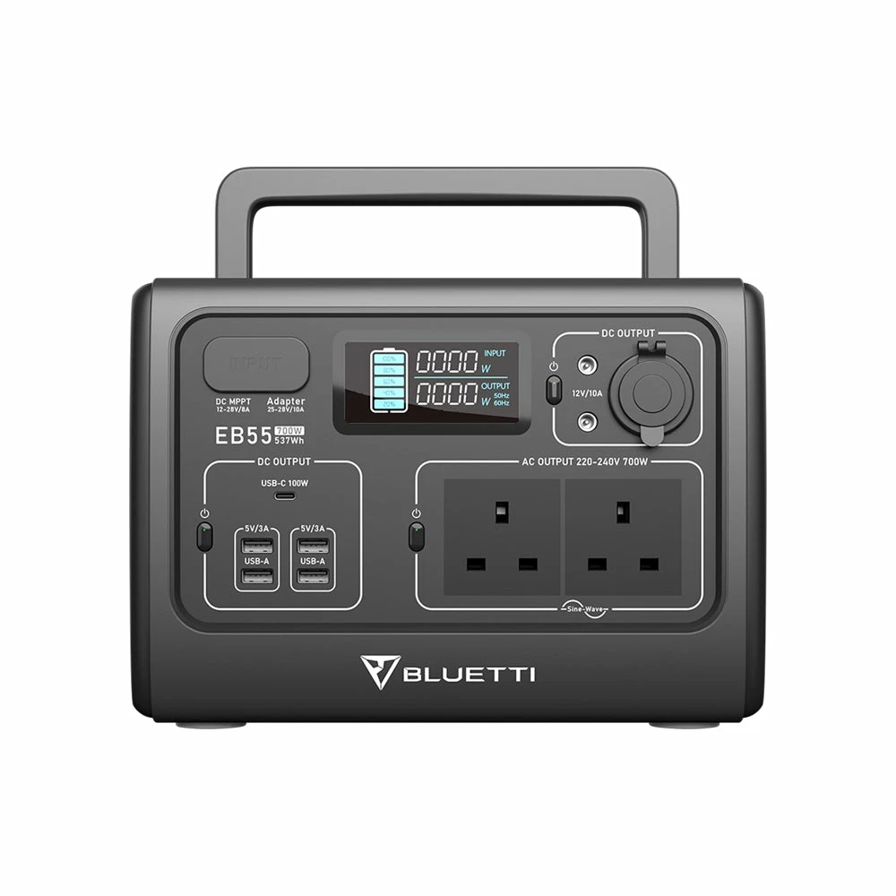 BLUETTI EB55 Portable Power Station 700W/537Wh Solar Generator - Black 4 BLUETTI EB55 Portable Power Station 700W/537Wh Solar Generator - Black - Image 2