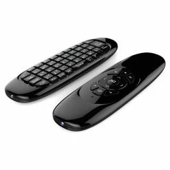 C120 English Version 6-Axis Gyro 2.4G Mini Wireless Air Mouse QWERTY Keyboard For Android/Windows/Mac OS/Linux Systems - Black