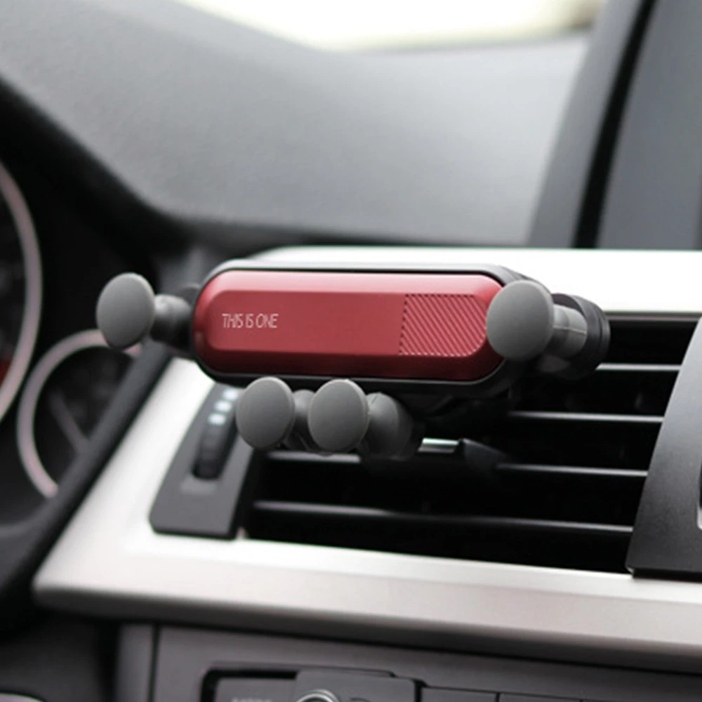 360-Degree Rotation Gravity Air Vent Mount Car Phone Holder For 4.7-6.5 Inch Smartphones - Red 6 360-Degree Rotation Gravity Air Vent Mount Car Phone Holder For 4.7-6.5 Inch Smartphones - Red - Image 4