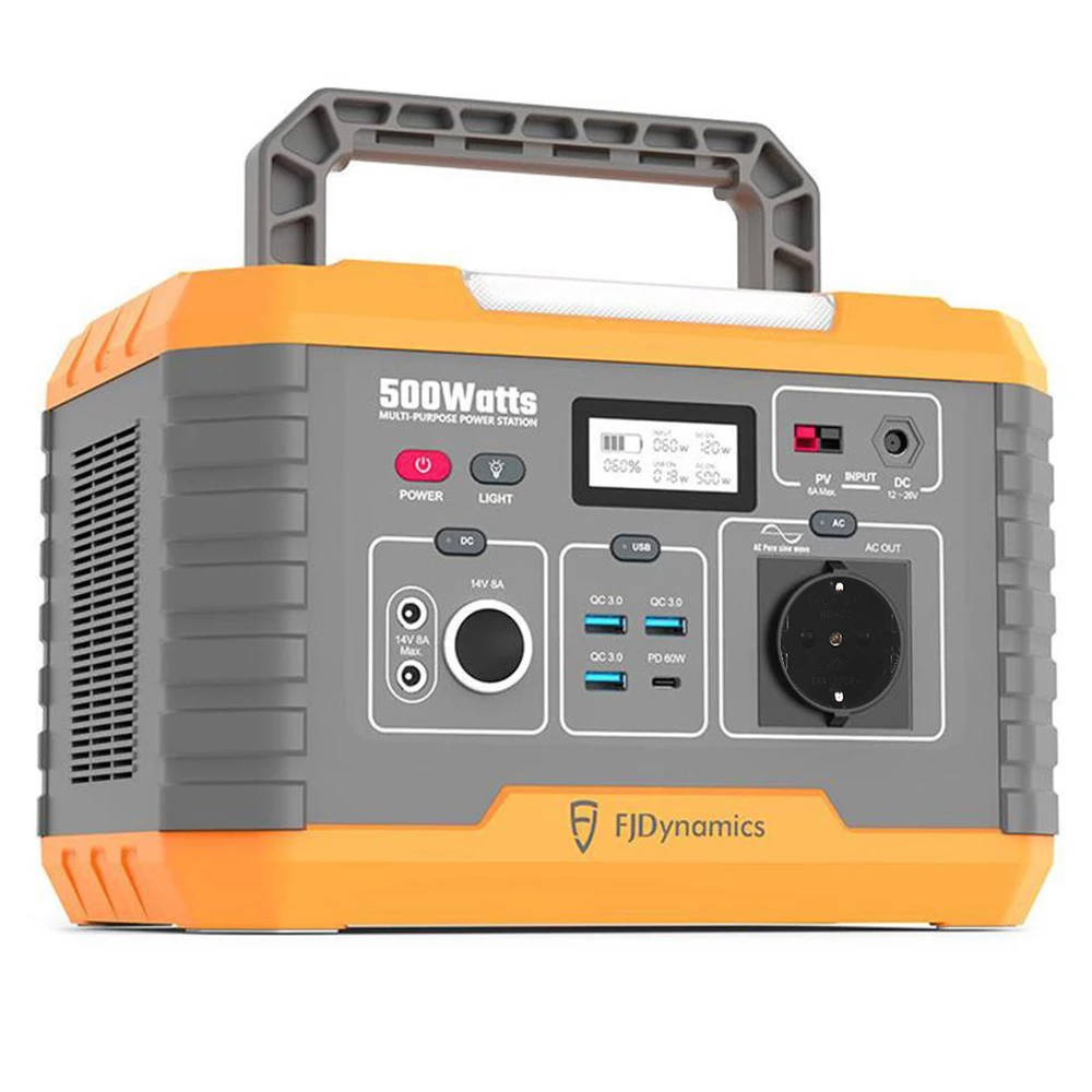 FJDynamics PowerSec MP500 Portable Power Station 500W (Peak 1000W), 520Wh Backup Battery Pure Sine Wave AC Output With 1 X AC Outlets, 10W Wireless Charging, 8 Output Ports, LED Light, Solar Generator For Outdoor Camping, Home Emergency, RV - EU Plug 5 FJDynamics PowerSec MP500 Portable Power Station 500W (Peak 1000W), 520Wh Backup Battery Pure Sine Wave AC Output With 1 X AC Outlets, 10W Wireless Charging, 8 Output Ports, LED Light, Solar Generator For Outdoor Camping, Home Emergency, RV - EU Plug - Image 3