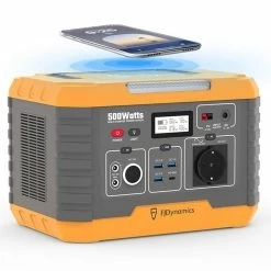 FJDynamics PowerSec MP500 Portable Power Station + 120W Foldable Solar Panel, 500W (Peak 1000W) 520Wh Backup Battery Pure Sine Wave With 2 X AC Outlets, Wireless Charging, 8 Output Ports, Solar Generator For Outdoor Camping, Emergency, RV - EU Plug -IMOU Sales fjdynamics powersec mp500 520wh power station eu plug 69b44f 1668131046873
