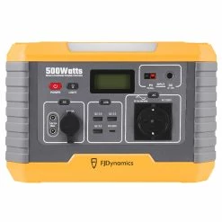 FJDynamics PowerSec MP500 Portable Power Station 500W (Peak 1000W), 520Wh Backup Battery Pure Sine Wave AC Output With 1 X AC Outlets, 10W Wireless Charging, 8 Output Ports, LED Light, Solar Generator For Outdoor Camping, Home Emergency, RV - EU Plug