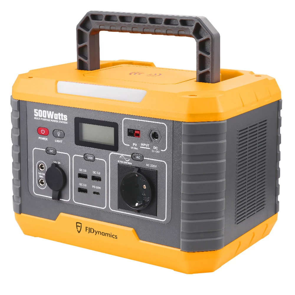 FJDynamics PowerSec MP500 Portable Power Station 500W (Peak 1000W), 520Wh Backup Battery Pure Sine Wave AC Output With 1 X AC Outlets, 10W Wireless Charging, 8 Output Ports, LED Light, Solar Generator For Outdoor Camping, Home Emergency, RV - EU Plug 4 FJDynamics PowerSec MP500 Portable Power Station 500W (Peak 1000W), 520Wh Backup Battery Pure Sine Wave AC Output With 1 X AC Outlets, 10W Wireless Charging, 8 Output Ports, LED Light, Solar Generator For Outdoor Camping, Home Emergency, RV - EU Plug - Image 2