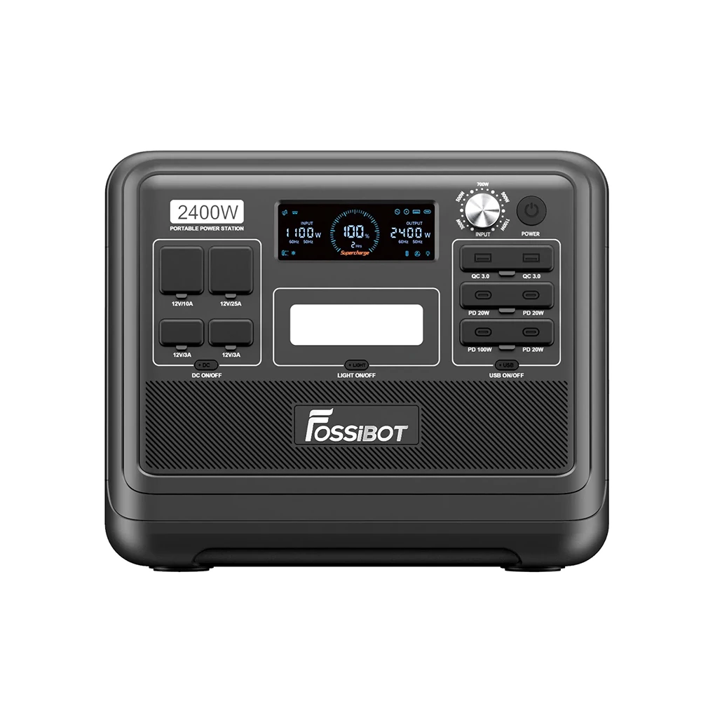 FOSSiBOT F2400 Portable Power Station, 2048Wh/640000mAh LiFePO4 Battery, 2400W(4600W Peak) Solar Generator, 3xAC RV Car USB Type-C QC3.0 PD DC5521 Pure Sine Wave Full Outlets, 1.5 Hours Fast Charging, UPS Function, MPPT Charge Controller BMS - Black 4 FOSSiBOT F2400 Portable Power Station, 2048Wh/640000mAh LiFePO4 Battery, 2400W(4600W Peak) Solar Generator, 3xAC RV Car USB Type-C QC3.0 PD DC5521 Pure Sine Wave Full Outlets, 1.5 Hours Fast Charging, UPS Function, MPPT Charge Controller BMS - Black - Image 2