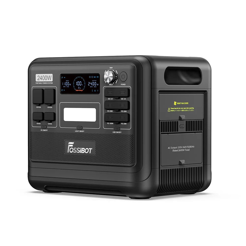 FOSSiBOT F2400 Portable Power Station, 2048Wh/640000mAh LiFePO4 Battery, 2400W(4600W Peak) Solar Generator, 3xAC RV Car USB Type-C QC3.0 PD DC5521 Pure Sine Wave Full Outlets, 1.5 Hours Fast Charging, UPS Function, MPPT Charge Controller BMS - Black 6 FOSSiBOT F2400 Portable Power Station, 2048Wh/640000mAh LiFePO4 Battery, 2400W(4600W Peak) Solar Generator, 3xAC RV Car USB Type-C QC3.0 PD DC5521 Pure Sine Wave Full Outlets, 1.5 Hours Fast Charging, UPS Function, MPPT Charge Controller BMS - Black - Image 4