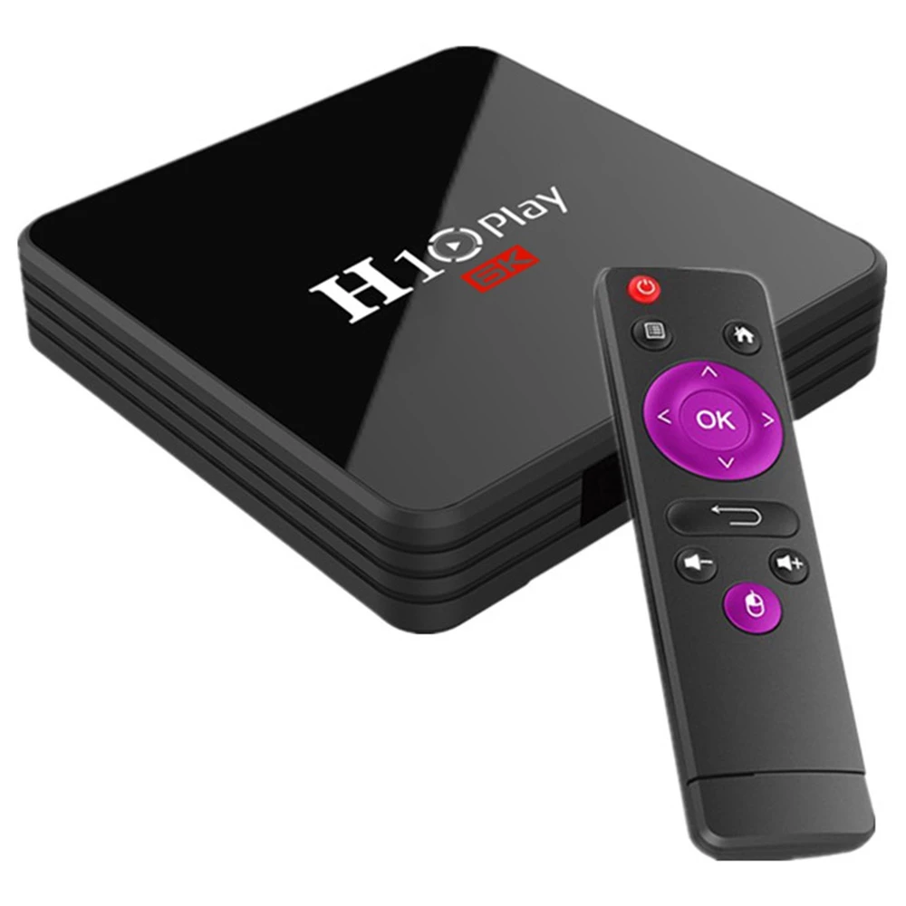 H10 Play Allwinner H6 Android 9.0 6K TV Box 4GB/64GB USB3.0 WiFi LAN Youtube Netflix AirPlay - Black 3 H10 Play Allwinner H6 Android 9.0 6K TV Box 4GB/64GB USB3.0 WiFi LAN Youtube Netflix AirPlay - Black