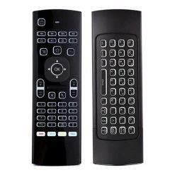 MX3-L-M Backlight & Voice Input 6-Axis Gyro 2.4GHz Wireless Air Mouse QWERTY Keyboard With IR Learning Remote Control For Android/Windows/Linux Systems - Black