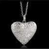 Sterling Silver Plated Necklace With Mesh Heart Pendant - Silver -IMOU Sales necklace with mesh heart pendant 1571986587485