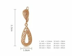 Rigant 18K RGP Retro Style Water Drop Earrings - Golden