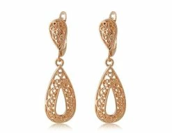 Rigant 18K RGP Retro Style Water Drop Earrings - Golden -IMOU Sales rigant 18k rgp retro style water drop earrings golden 1571986267522