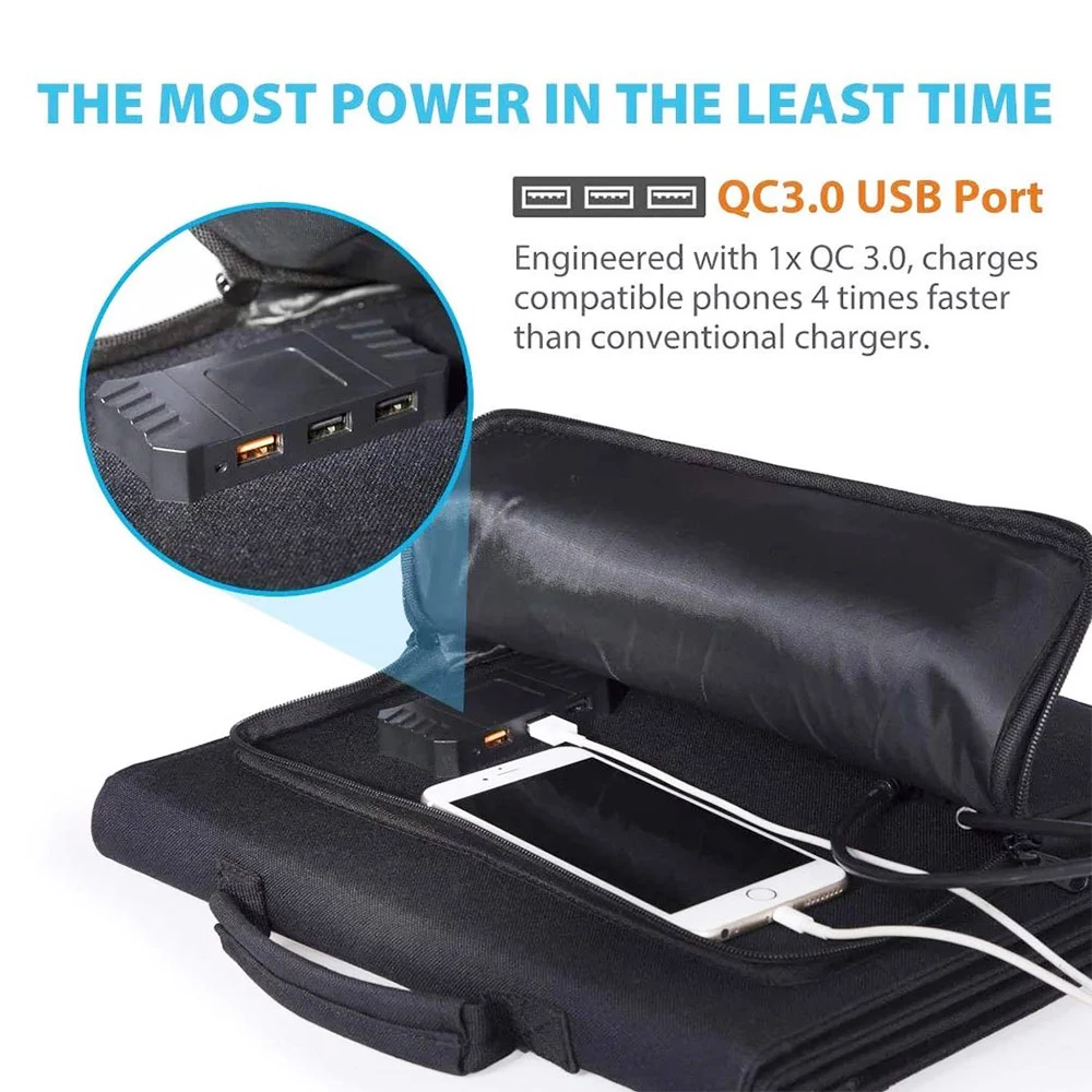 ROCKPALS SP003 100W Foldable Solar Panel For Solar Generator And USB Devices, 21.5%-23.5% Conversion Efficiency, Support Parallel, QC 3.0 Fast Charging, Compatible With Jackery/EF/Bluetti/Anker/Goal Zero Power Station, Portable Solar Panel Charger 6 ROCKPALS SP003 100W Foldable Solar Panel For Solar Generator And USB Devices, 21.5%-23.5% Conversion Efficiency, Support Parallel, QC 3.0 Fast Charging, Compatible With Jackery/EF/Bluetti/Anker/Goal Zero Power Station, Portable Solar Panel Charger - Image 5