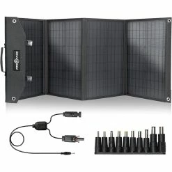 ROCKPALS SP003 100W Foldable Solar Panel For Solar Generator And USB Devices, 21.5%-23.5% Conversion Efficiency, Support Parallel, QC 3.0 Fast Charging, Compatible With Jackery/EF/Bluetti/Anker/Goal Zero Power Station, Portable Solar Panel Charger