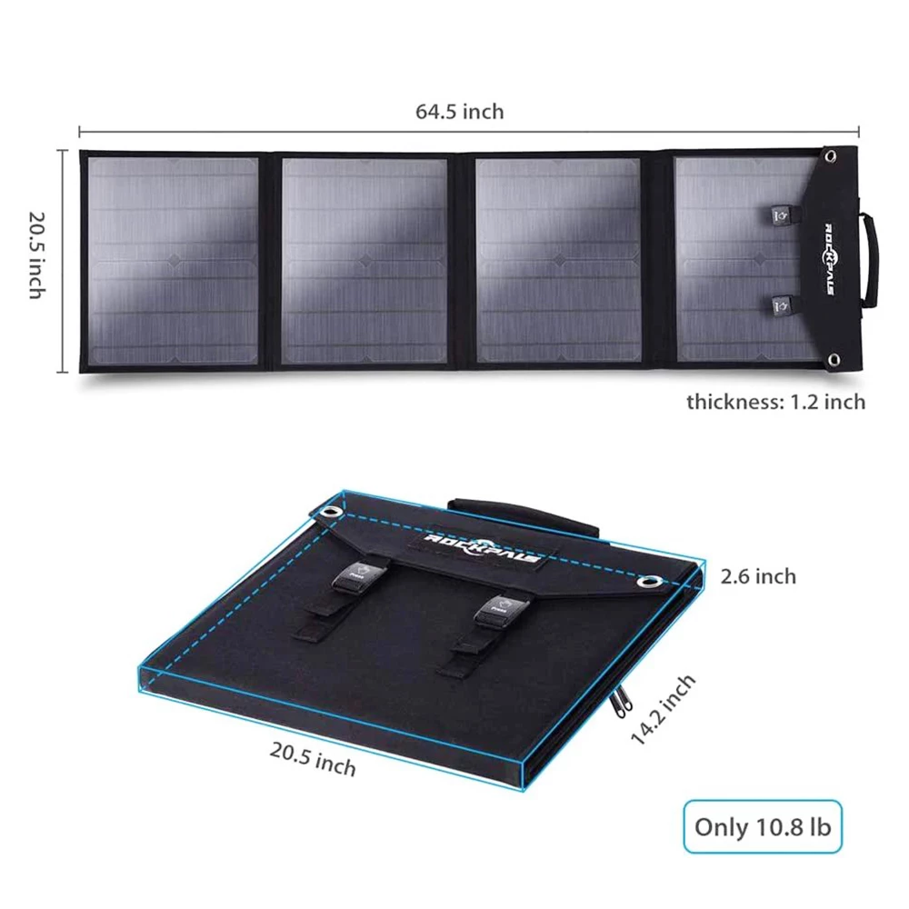 ROCKPALS SP003 100W Foldable Solar Panel For Solar Generator And USB Devices, 21.5%-23.5% Conversion Efficiency, Support Parallel, QC 3.0 Fast Charging, Compatible With Jackery/EF/Bluetti/Anker/Goal Zero Power Station, Portable Solar Panel Charger 5 ROCKPALS SP003 100W Foldable Solar Panel For Solar Generator And USB Devices, 21.5%-23.5% Conversion Efficiency, Support Parallel, QC 3.0 Fast Charging, Compatible With Jackery/EF/Bluetti/Anker/Goal Zero Power Station, Portable Solar Panel Charger - Image 4