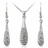 18K Plated Alloy Teardrop Pendant Necklace Earring Set - White Gold -IMOU Sales teardrop pendant necklace earring set 1571979404406