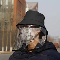 Anti-spitting Protective Hat Cover Outdoor Fisherman Hat Cap Anti-fog Saliva Empty Top Hat Anti-epidemic AntiHat - Black -IMOU Sales unisex anti saliva round protection riding fisherman hat black 1586835950379