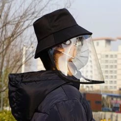 Anti-spitting Protective Hat Cover Outdoor Fisherman Hat Cap Anti-fog Saliva Empty Top Hat Anti-epidemic AntiHat - Black -IMOU Sales unisex anti saliva round protection riding fisherman hat black 1586835951176