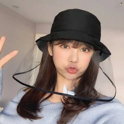 Anti-spitting Protective Hat Cover Outdoor Fisherman Hat Cap Anti-fog Saliva Empty Top Hat Anti-epidemic AntiHat - Black -IMOU Sales unisex anti saliva round protection riding fisherman hat black 1587712480199